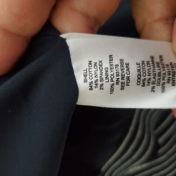 Tahari Women's Blazer 10 Blue Striped Pique Knit Pearls Nautical Business Office - Picture 12 of 12